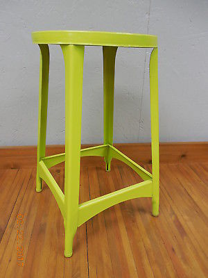 Vintage Key Lime Green Metal Stool  #  21