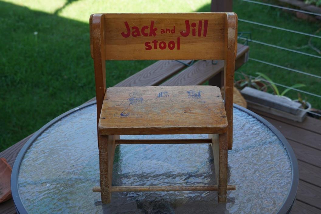 Vintage Wood Jack & Jill Folding chair / stool, vintage, collectible