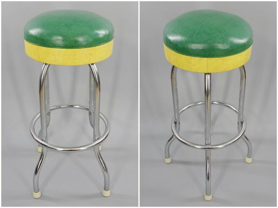 Vintage 1950's-1960's Swiveling Diner/Bar Stool by Duro Chrome Corp.