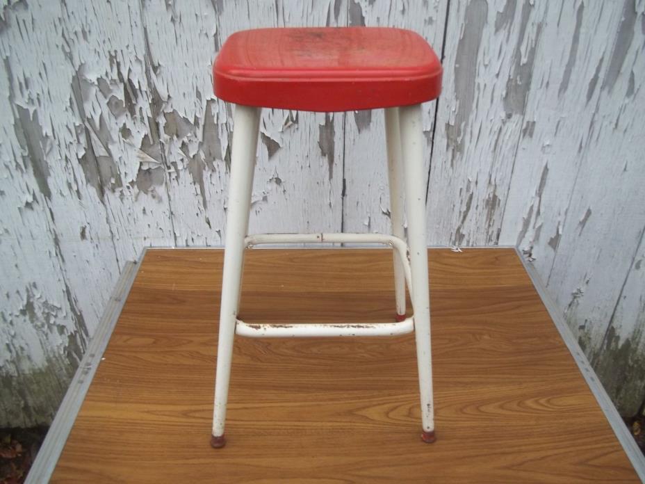 Vtg Ames Maid Not Cosco Painted Metal Kitchen Bar Stool Old Paint 50's 60's