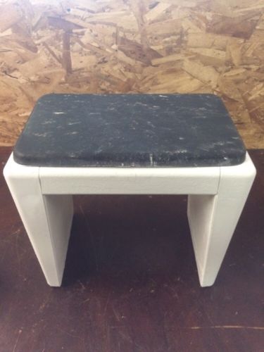 Vintage Metal Art Deco White Stool 14