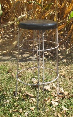 Metal Milking Stool Chair Kitchen Industrial Age Workbench Vintage Seat v