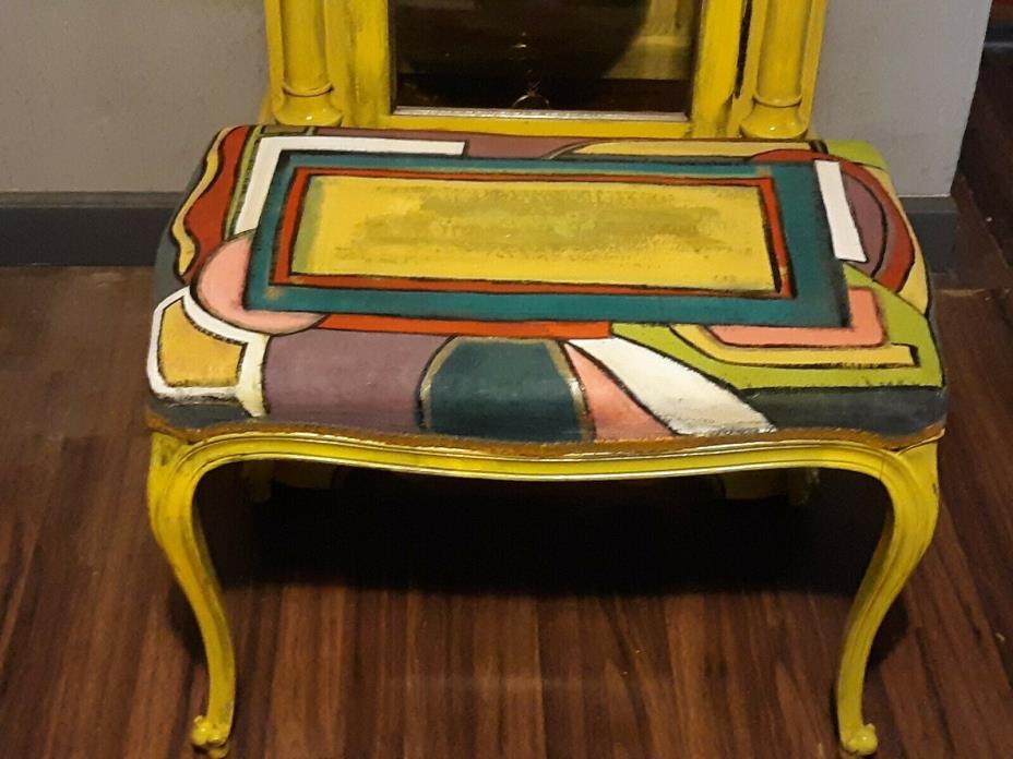 Hand painted claw foot stool