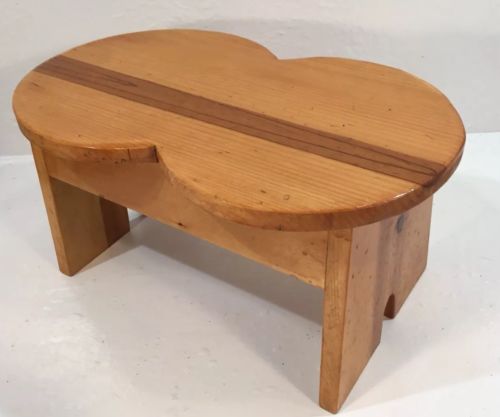 Vintage WOODEN FOOT STOOL Step Stool Child Bed Kitchen HANDCRAFTED WOOD