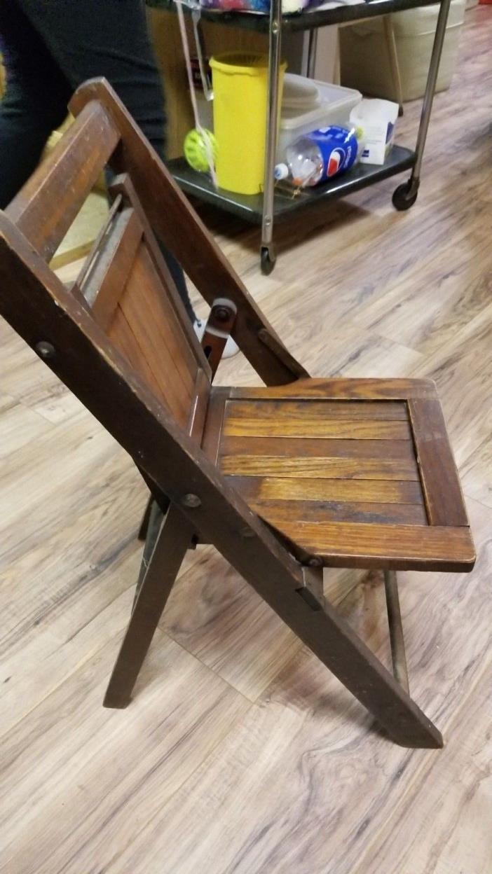 Vintage Antique WOODEN CHILD FOLDING FOLD UP CHAIR