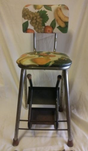 Vintage 1950s Kitchen Step Stool Retro Mid Century Modern