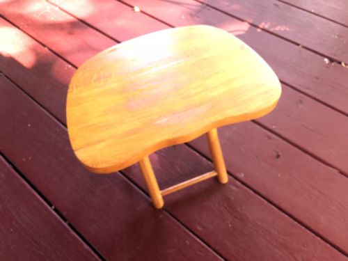 Vintage NEVCO Wood Stool From Yugoslavia