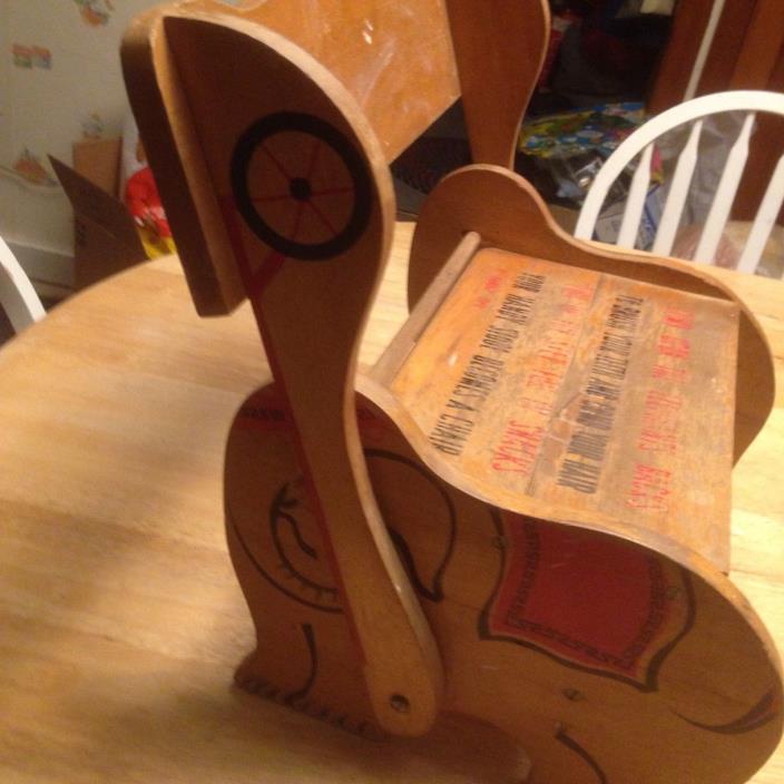 Vintage Child's Wooden Folding Chair | Step Stool  Elephant Design