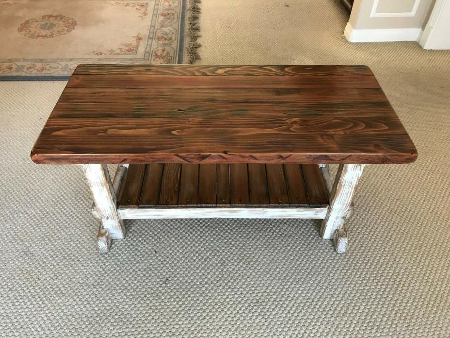 Handcrafted Primitive Coffee Table/Bench