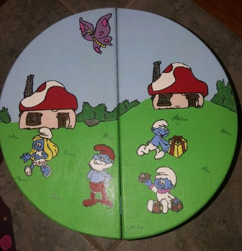 Hand-Painted Foldable Stool - Smurfs