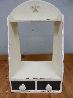 Vintage Hanging Wall Shelf with Drawers <  C118