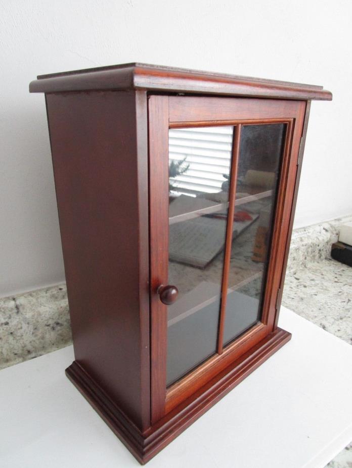 Wooden What Not Shelf Glass Door Self Standing or Hanging 13