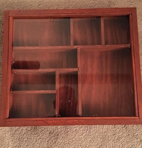 Small Curio Cabinet Display Shelf 12x14 W/8 Sections