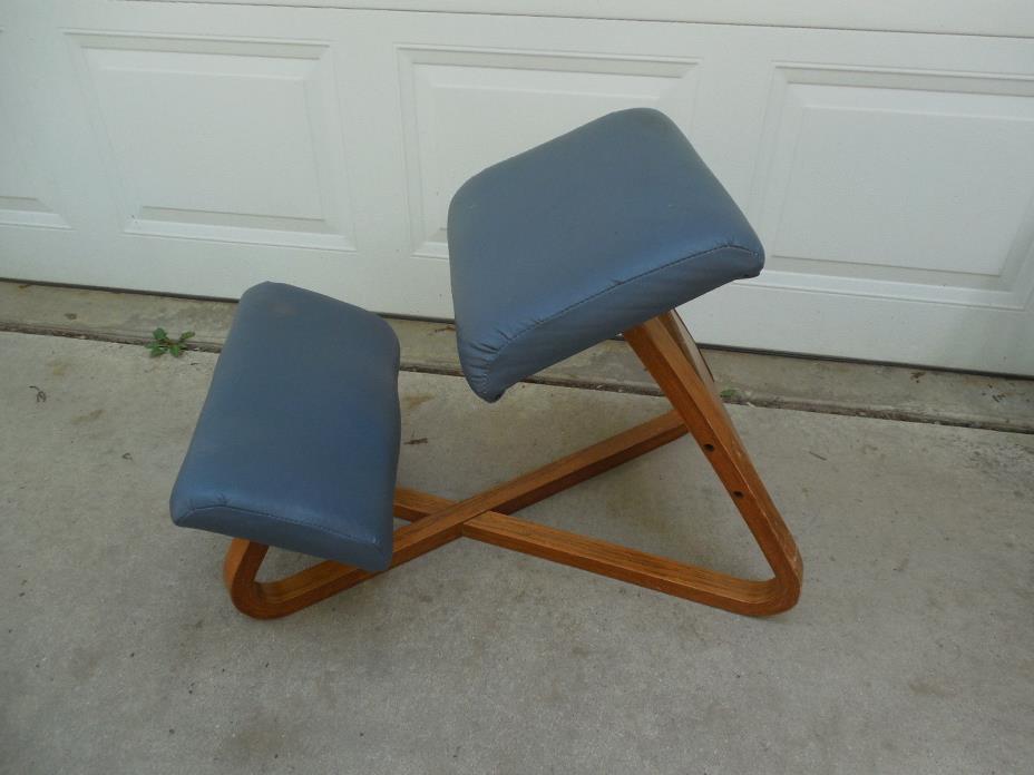 Vintage Bent Wood Ergonomic Kneeling Posture Chair Criss Cross Design