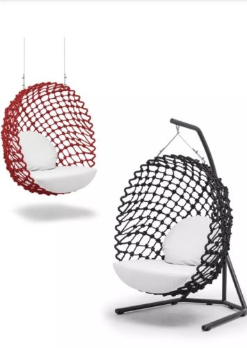 NEW RED Indoor/Outdoor DRAGNET SWING & Hanging Lounge CHAIR by Kenneth Cobonpue