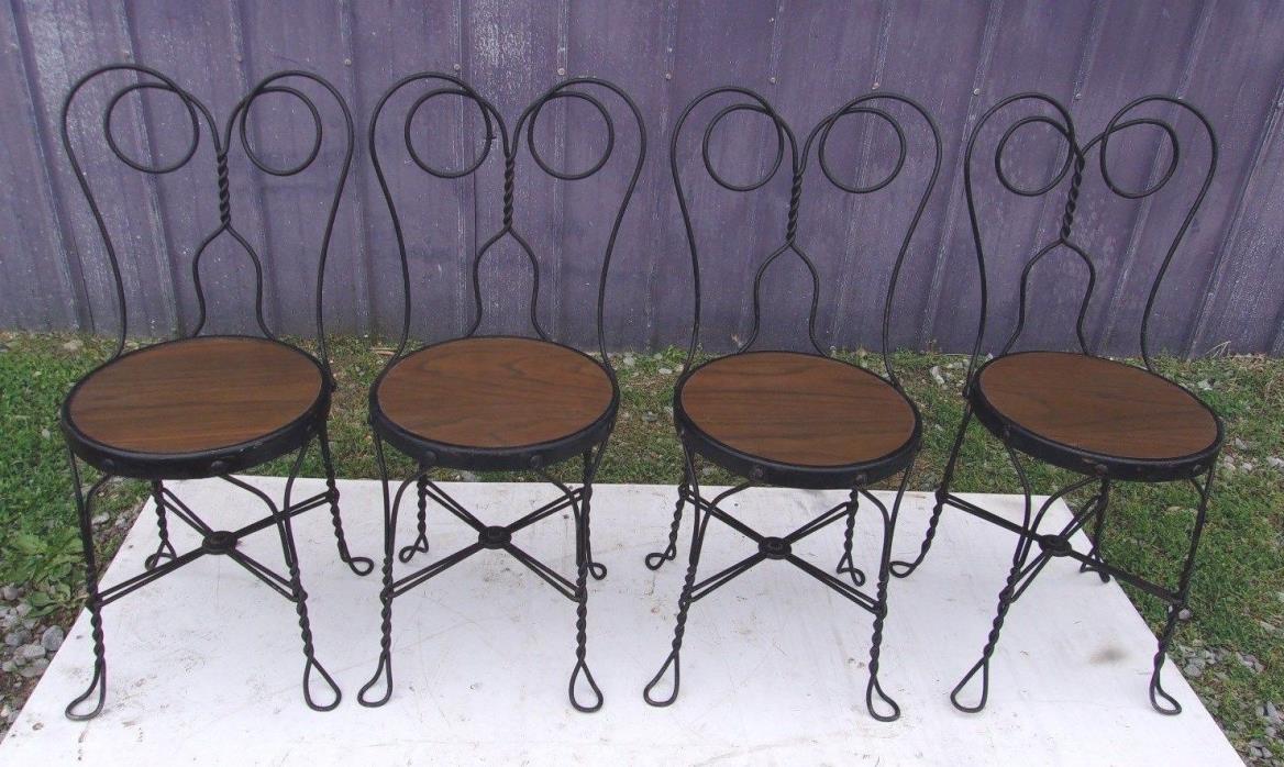 ANTIQUE ICE CREAM PALOR CHAIRS-OAK SEAT-SELLING OUT