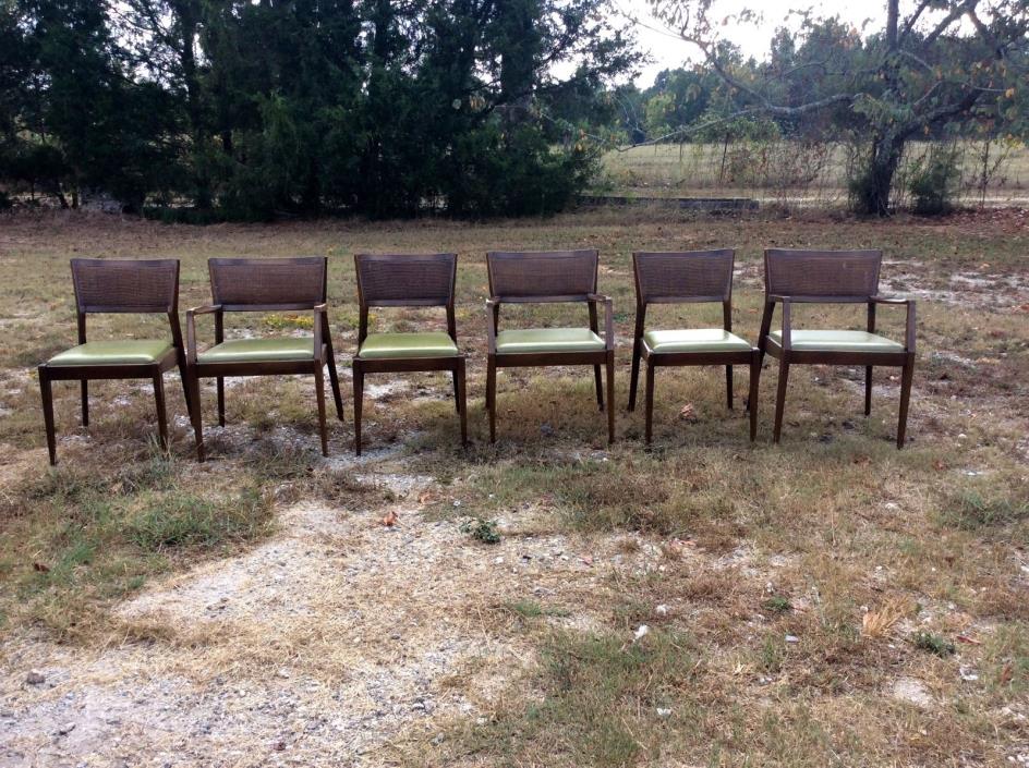 SIX MIDCENTURY DANISH AMERICAN MODERN 3 DINING ARMCHAIRS plus 3 SIDECHAIRS