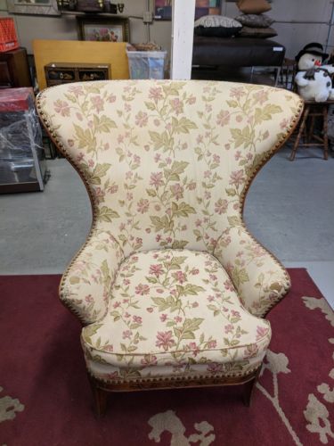 Vintage  Wingback  Chair W/Nailhead Accents