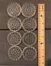 8 Vintage Plastic Carpet Floor Protectors Furniture Leg Coasters Round Clear 2