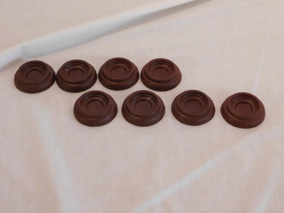 NOS Vintage Lot of 8 Daisy Hard Rubber Funiture Floor Protectors 2