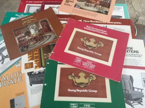 Lot 2 of 1980s Vintage Tell City Furniture Dealer Catalog New Additions Inserts
