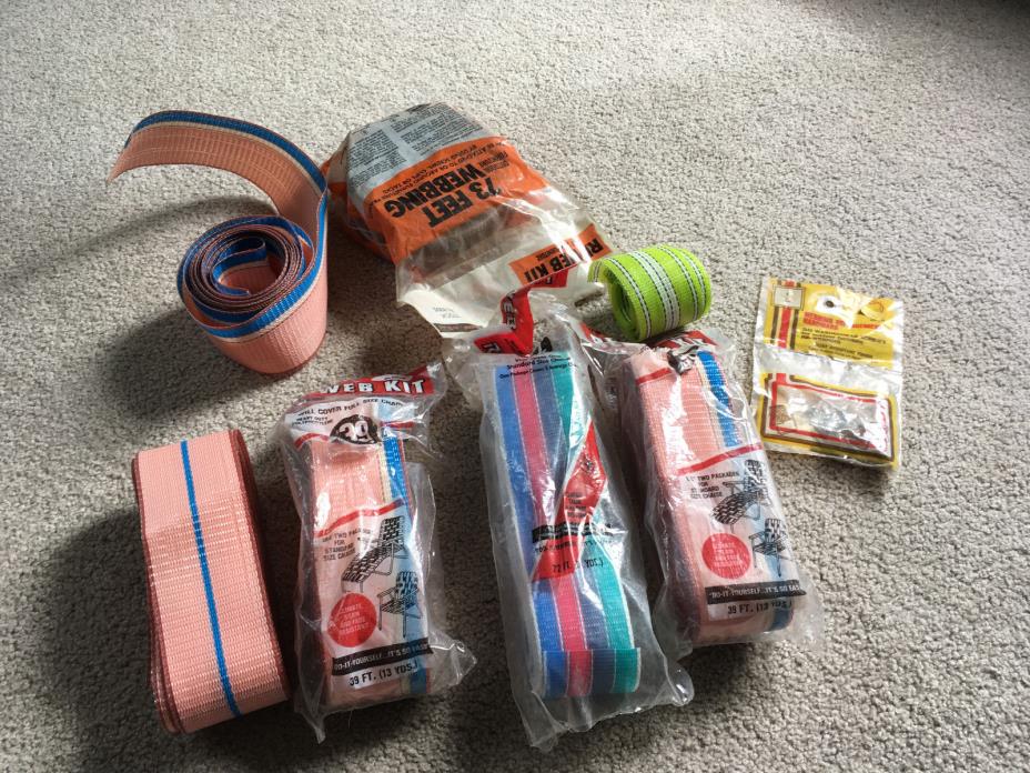 BULK LOT Re-Web Kit LAWN CHAIR WEBBING  NEW OLD STOCK chaise ASSORTED colors