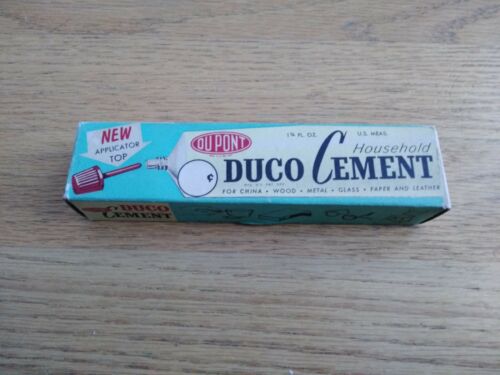 VINTAGE DUPONT DUCO CEMENT BOX AND EMPTY TUBE GREAT LOOK