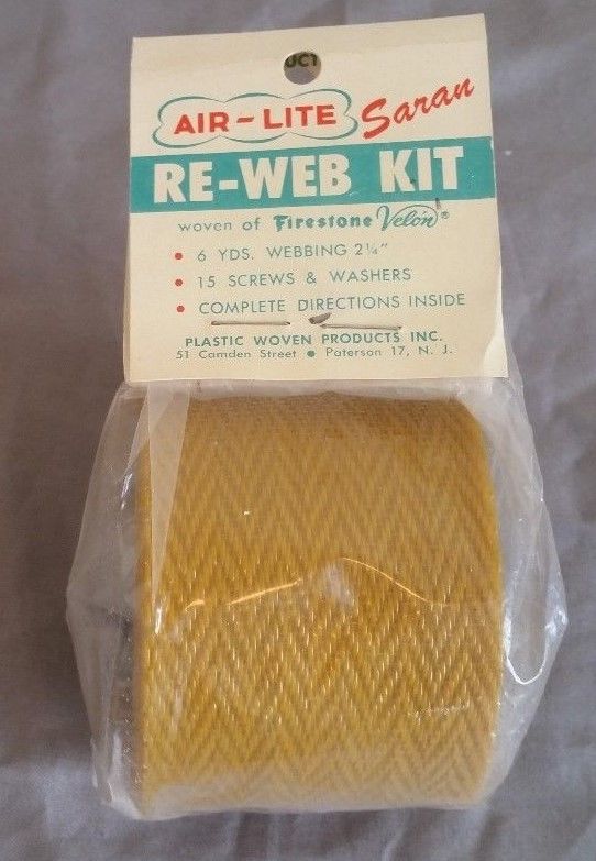 Vintage Air-Lite Lawn Chair Replacement Webbing Kit Patio Furniture