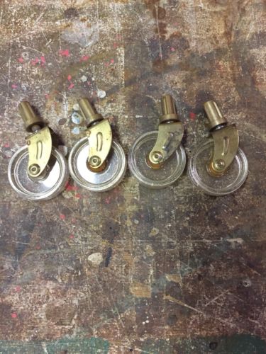 Mid Century Set Of (4) Plastic Gold Fleck Sparkle Casters