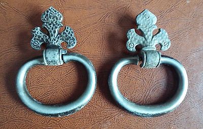 19 Vintage Drawer Pulls  fleur-de-lis Like - Large