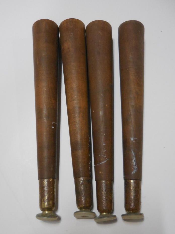 Mid Century Modern Table Legs Set of 4 Wood Taped Screw Tops