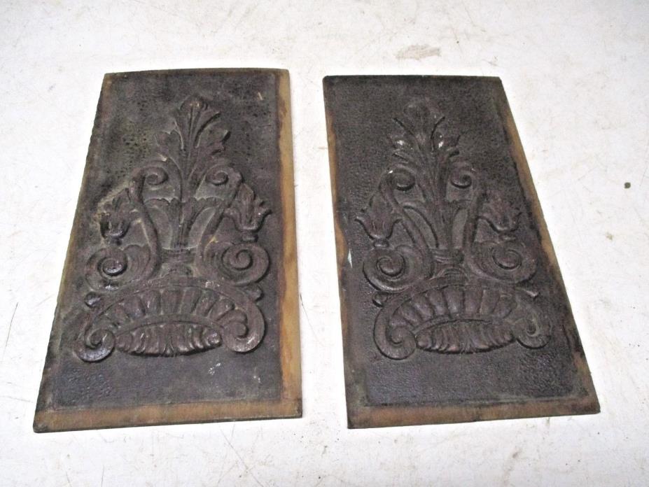 2 Old Wood Cupboard Door Panel Inserts with Gingerbread