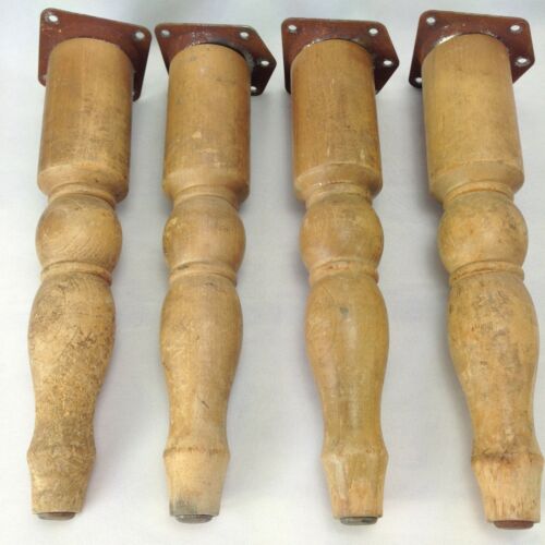 Set of 4 Vintage Furniture Legs Wood 10