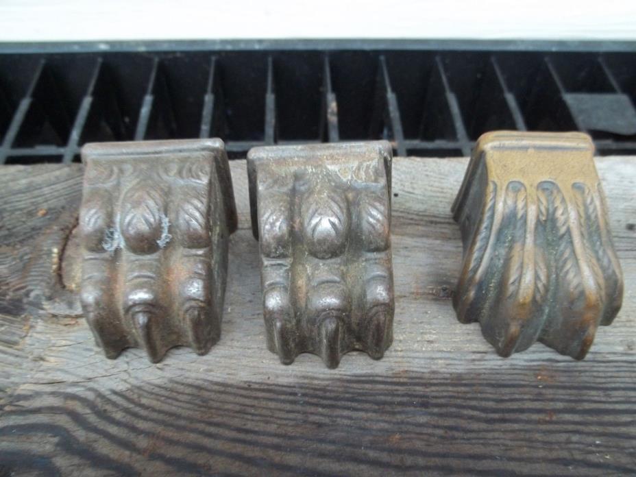 3 Vintage Duncan Phyfe Eagle Claw Table Feet End Caps 1 Brass Furniture  FREE