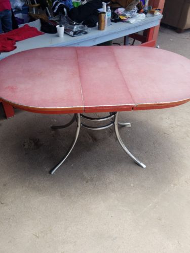 vintage 1950's  60's formica kitchen table diner style with chrome legs