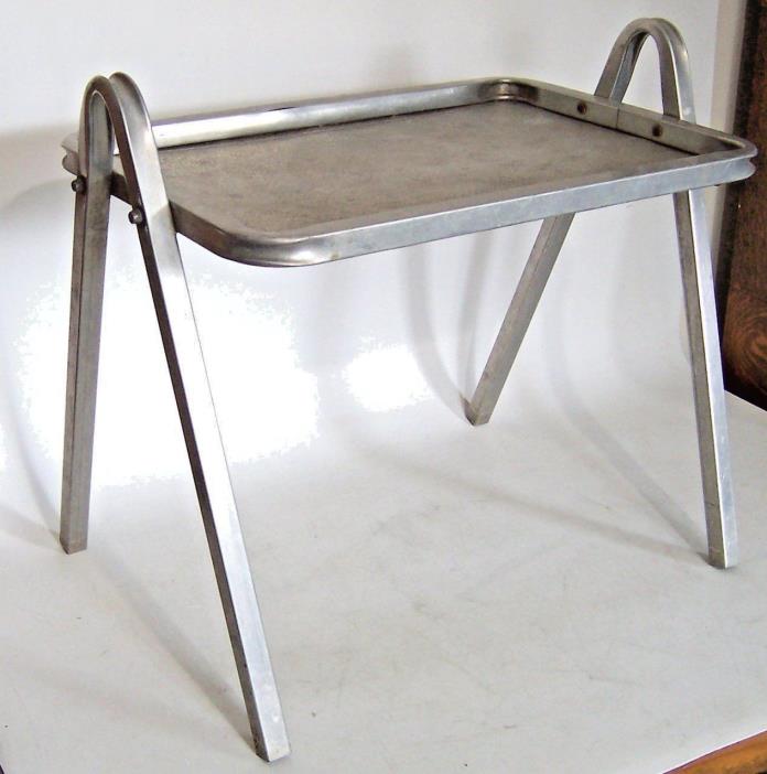 Vintage Mid Century Solid Aluminum Pool Side End TableTray