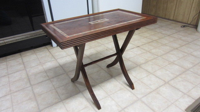 Vintage Wood Folding End Table