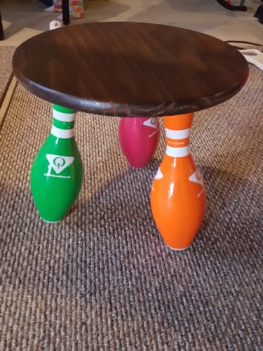 BOWLING PIN SMALL COLORFUL night stand coffee table 16