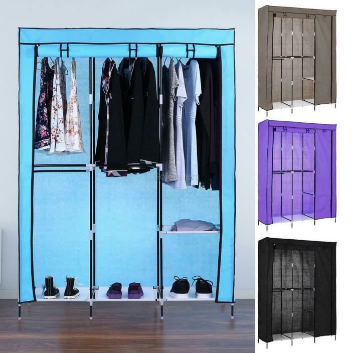 Foldable Closet Storage Shelves Colthes Fabric Wardrobe Organizer Rack Shelf 01
