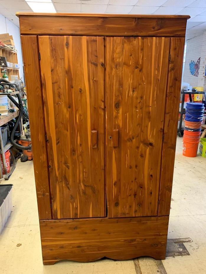 Cedar Armoire Cabinet with Hidden Chest in Bottom