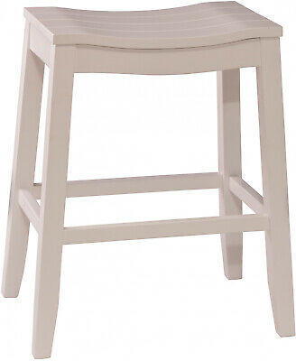 The Gray Barn Mule Patch White Finish Backless Bar Stool