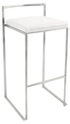 Fuji Stackable Barstool in White - Set of 2 [ID 3436064]