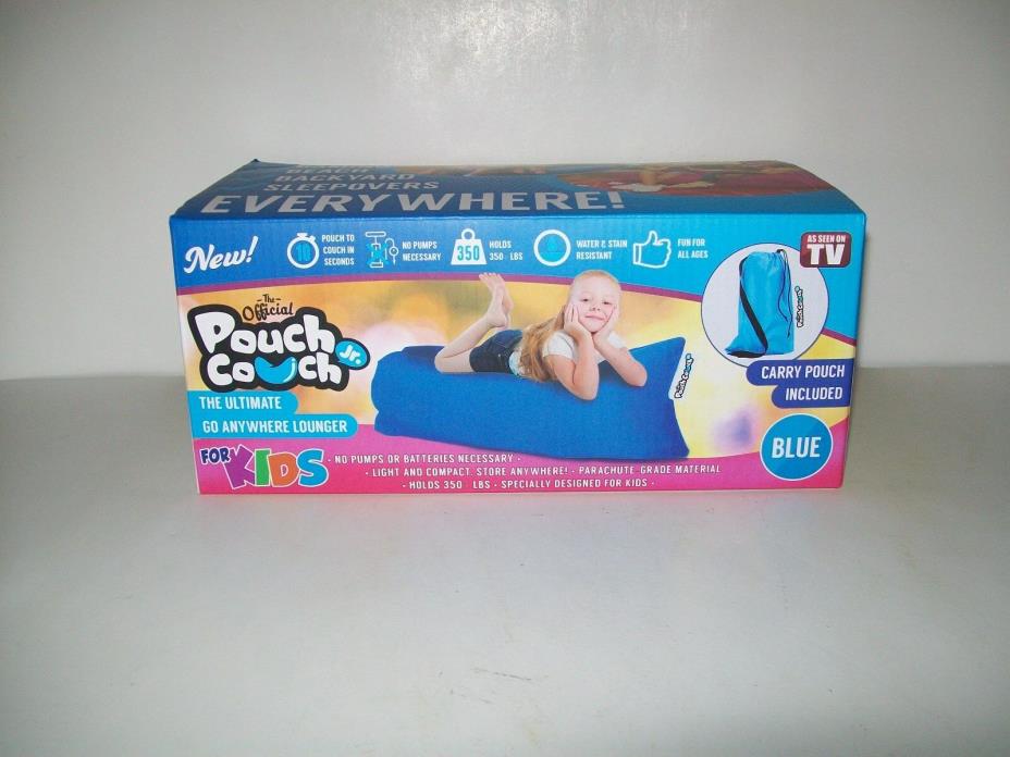 The Official Pouch Couch Jr. Lounger Blue Carry Pouch Included Holds 350 LBS