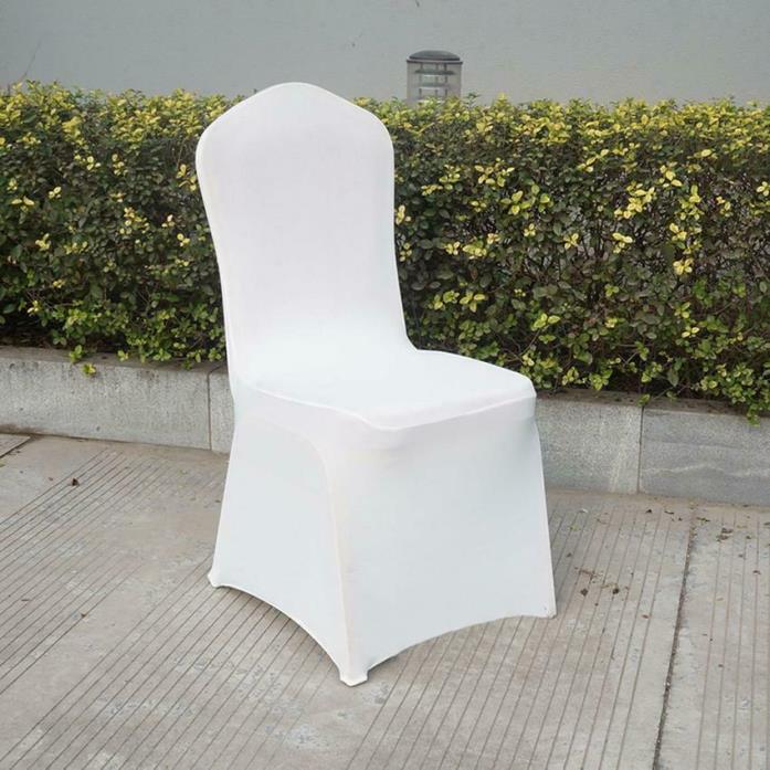 100pcs/set Spandex Chair Cover White for Wedding Supply Party Decoration 01