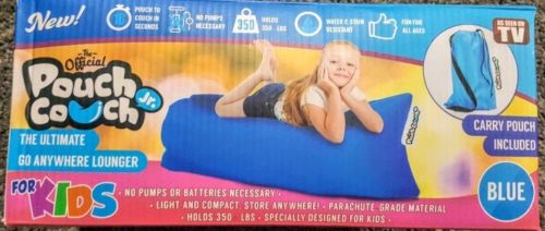 New Pouch Couch Jr Inflatable Lounger Chair Blue Kids Mattress Bed Air Christmas