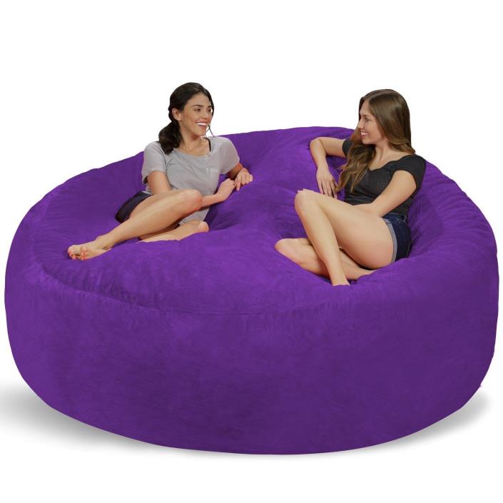 Bean Bag Chair Sofa Bed Memory foam Cushion Modern Purple Comfort Microfiber