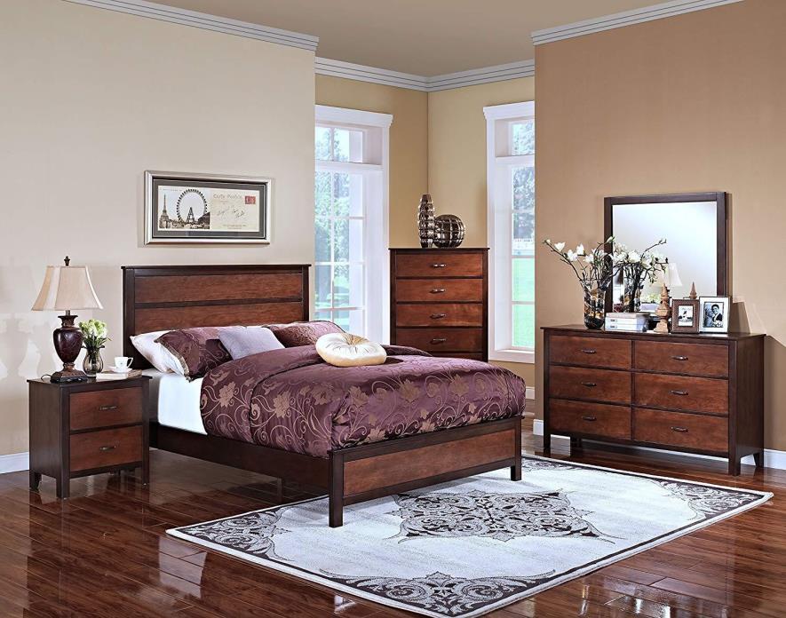 New Classic 00-145-34N Bishop 4-Piece Bedroom Set, Queen Bed, Dresser, Mirror,