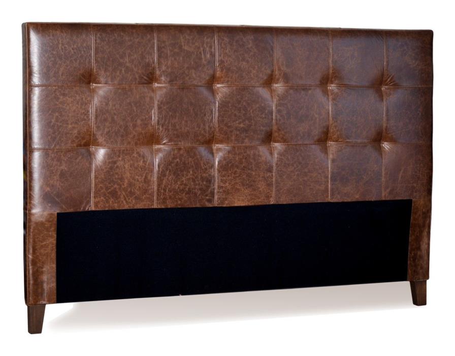 King Size Genuine Leather Headboard for bed in Mink Brown