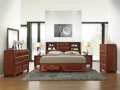 Roundhill Furniture Asger Queen Platform Configurable Bedroom Set