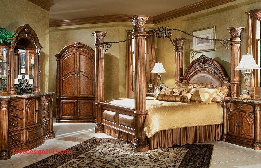 AICO by Michael Amini Monte Carlo series solid wood king size bedroom set